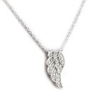 Collier argent  les ailes d'ange  blanc
