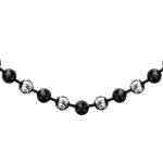 Collier argent boules 2 tons traitement noir 42cm