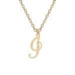 Collier argent et dorure jaune pendentif lettre anglaise i diamant 40 + 4cm