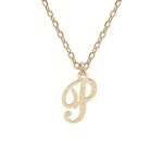 Collier argent et dorure jaune pendentif lettre anglaise p diamanté 40 + 4cm Collier argent et dorure jaune pendentif lettre anglaise p diamanté 40 + 4cm