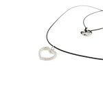 Collier argent  love  blanc