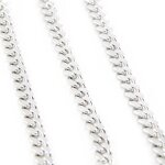 Collier argent  maille gourmette  50 cm 3. 5 mm