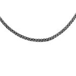 Collier argent massif patin maille ronde palmier 50cm