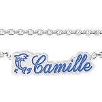 Collier argent avec prénom et logo découpé Collier argent avec prénom et logo découpé