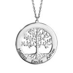 Collier argent rhodié arbre de vie contour À graver 40 + 5cm Collier argent rhodié arbre de vie contour À graver 40 + 5cm