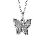 Collier argent rhodié papillon glitter 42 + 3cm Collier argent rhodié papillon glitter 42 + 3cm
