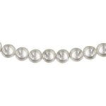 Collier argent rhodi perles swarovski crme 5mm 45 + 5cm