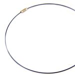 Collier cable acier coloriage bleu 42 cm 1 mm Collier cable acier coloriage bleu 42 cm 1 mm
