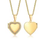 Collier avec cadre photo en forme de coeur pour femme romantique, vous pouvez ouvrir la promesse d'amour ...