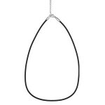 Collier cordon caoutchouc fermoir acier - 50cm rglable  55cm