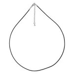Collier cordon fin caoutchouc fermoir acier - 45cm � 49cm