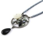 Collier cr�ateur  liberty  gris noir