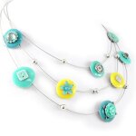 Collier cr�ateur  liberty  vert jaune