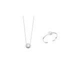 Collier femme - argent 925 - pierre de lune - longueur : 45 cm Collier femme - argent 925 - pierre de lune - longueur : 45 cm