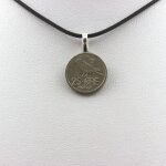 Collier pi�ce de monnaie norv�ge 25 �re - olav v cordon noir.