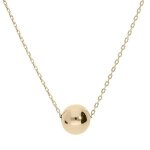 Collier plaqu or boule lisse 40 + 5cm