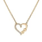 Collier plaqu or coeur et infini oxydes blancs sertis 38 + 4cm