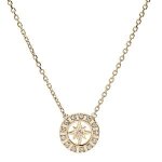 Collier plaqu or toile du nord oxydes blancs sertis 38 + 4cm