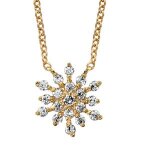 Collier plaqu or forme fleur oxydes blancs sertis 40 + 4cm