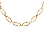 Collier plaqu or mailles ovales 40 + 7cm