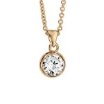 Collier plaqu or oxyde blanc serti clos 6mm 44cm