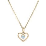 Collier plaqué or pendentif coeur oxyde bleu ciel 35 + 5cm Collier plaqué or pendentif coeur oxyde bleu ciel 35 + 5cm