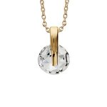 Collier plaqué or pendentif rond pierre blanche 40 + 4cm Collier plaqué or pendentif rond pierre blanche 40 + 4cm