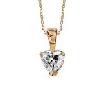 Collier plaqué or pendentif solitaire forme coeur oxyde blanc 5mm Collier plaqué or pendentif solitaire forme coeur oxyde blanc 5mm