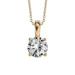 Collier plaqué or pendentif solitaire oxyde blanc 6mm Collier plaqué or pendentif solitaire oxyde blanc 6mm