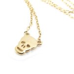 Collier plaqu or  tte de mort
