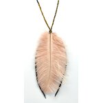 Collier sautoir plume d'autruche rose Collier sautoir plume d'autruche rose
