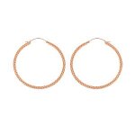Croles acier et pvd rose fil carr 65mm martele