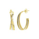 Croles bicolores femme - or 18 carats