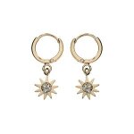 Croles plaqu or pampille soleil oxydes blancs sertis