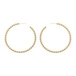 Créoles tige acier et pvd jaune torsades diamètre 50mm Créoles tige acier et pvd jaune torsades diamètre 50mm
