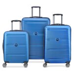 Delsey paris - comete plus - set de 3 valises rigides 55cm / 67cm / 77cm - bleu clair