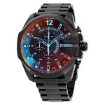 Diesel mens méga chef acier ip noir irisé dz4318 montre Diesel mens méga chef acier ip noir irisé dz4318 montre