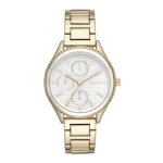 Dkny rockaway femme 36mm bracelet acier inoxydable dor quartz montre ny2660