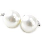 Dormeuses argent  perla  blanc ivoire (plate)