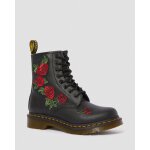 Dr martens boots 1460 vonda en cuir  broderies fleuries - black softy t - 38