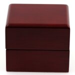 Ecrin bague en bois rouge style luxe