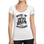 Femme tee - shirt fabriqu� en 1970 - made in 1970 - 54 ans t - shirt graphique id�e cadeau 54e anniversaire ...