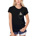 Femme tee - shirt bio un border collie dans votre poche - border collie in your pocket - t - shirt graphique ...