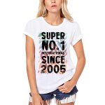 Femme tee - shirt bio super no1 international depuis 2005 - super no1 international since 2005 - 19 ans ...