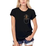 Femme tee - shirt bio un teckel dans votre poche - dachshund in your pocket - t - shirt graphique co ...