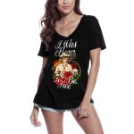 Femme tee - shirt col v captain girl - je suis n� pour �tre libre - captain girl - i was born to be free ...