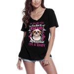 Femme tee - shirt col v - i'm telling you i'm not a shih tzu - my mom said i'm a baby - t - shirt graphique ...