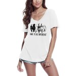Femme tee - shirt col v osez tre diffrent l'quipe des chats - dare to be different cat squad - t - ...