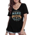 Femme tee - shirt col v avez - vous la priorit� - do you priority - t - shirt graphique �co - responsable ...