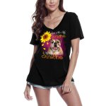 Femme tee - shirt col v mon seul rayon de soleil - bulldog anglais - my only sunshine - english bulldog ...